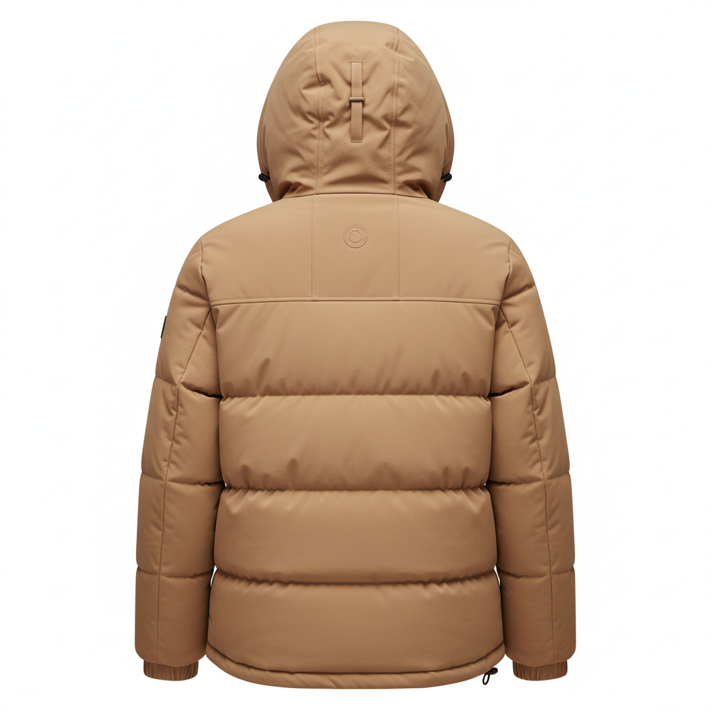 Beige Winter Jacket Back