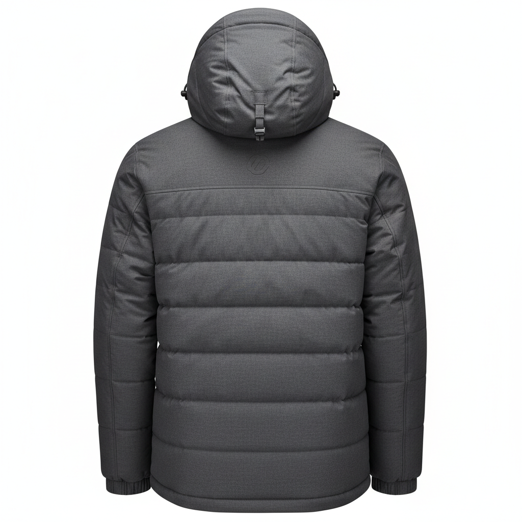 Gray Winter Jacket Back