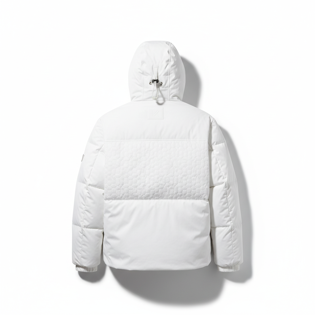 White Winter Jacket Back