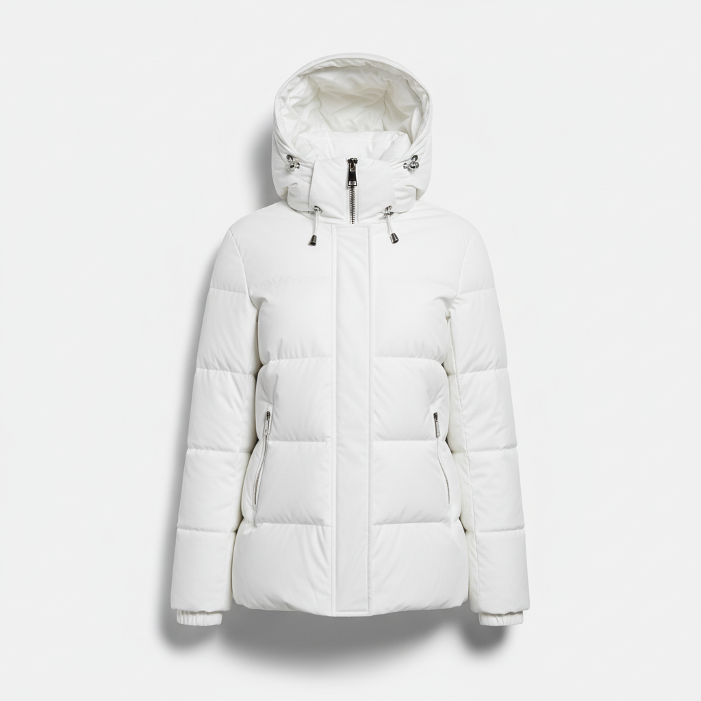 White Winter Jacket Front
